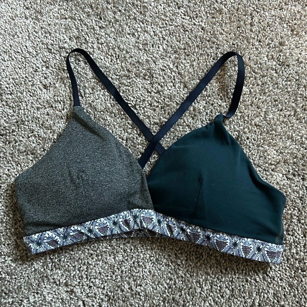 Athelta Restore Inhale Powervita Grey & Teal Sports Bra Size XS (A cup)